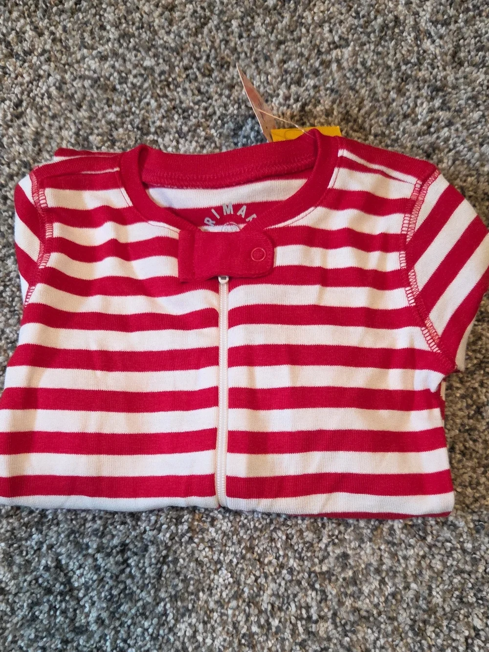Primary Red & White Striped Footed One-Piece Pajamas-NWT